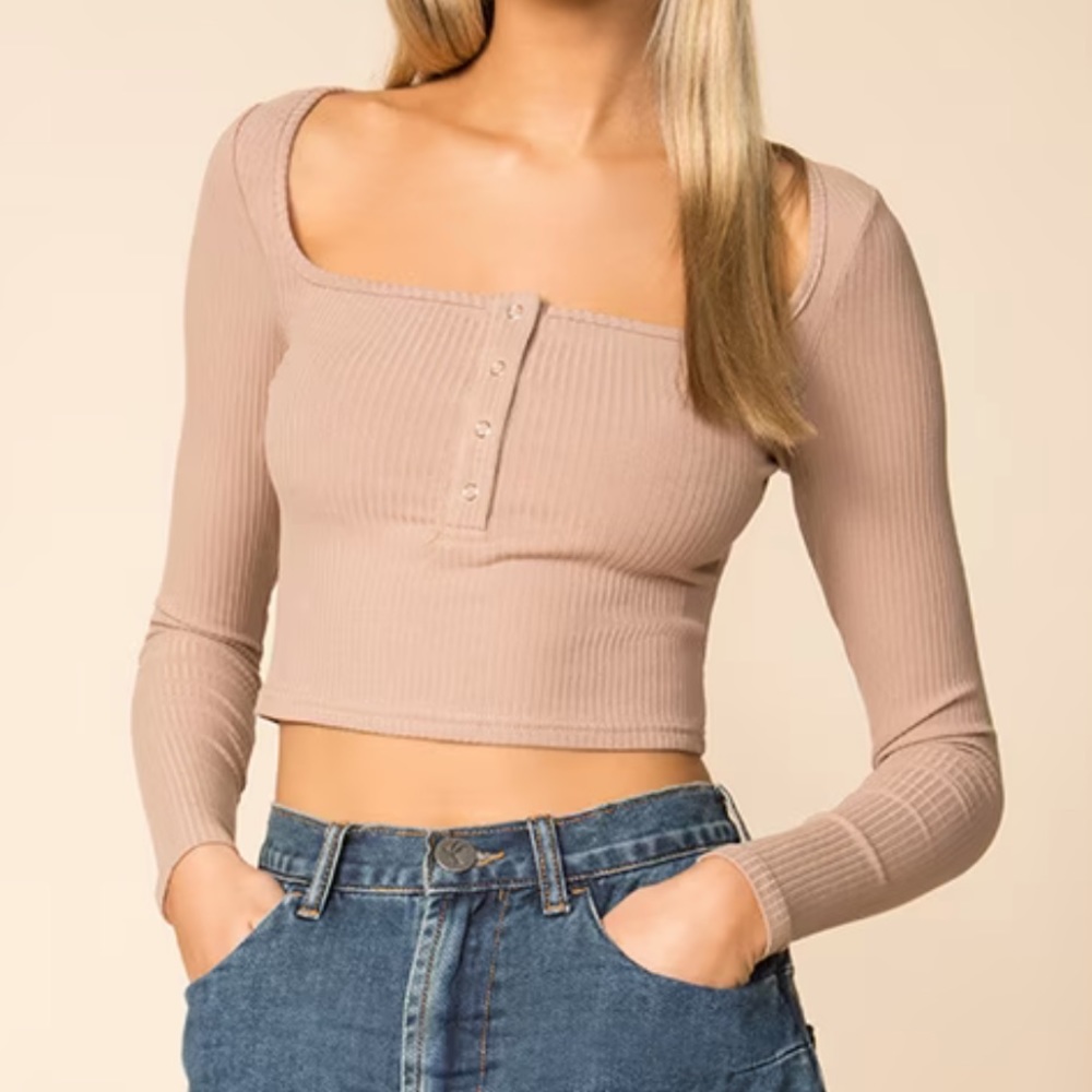 Superdown Crop Brown Longsleeve